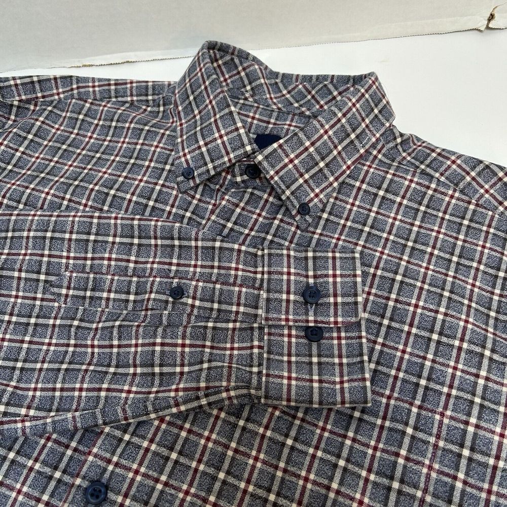 Johnnie-o Celo Blue Plaid Button Down Woven Soft Cotton Shirt Size Medium‎